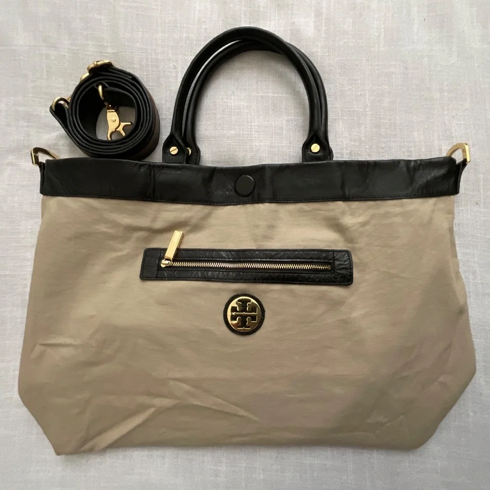 Tory Burch Black “Dena Distressed Leather Handbag - Picture 6 of 16